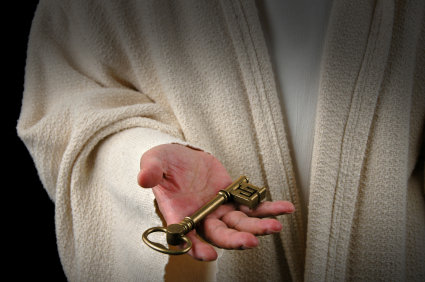 Photo of Jesus holding a key.