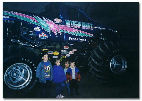 Photo Brock Walquist, family and friends at the monster truck show.